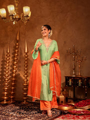 Bedamati Silk Zardozi Suit Set