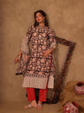 Sunaina Floral Hand Block Cotton Straight Kurta Set