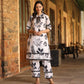 Black and White floral Maslin Co Ord Set