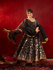 Shyamal Silk Anarkali Suit Set