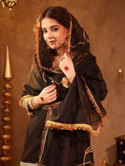 Asheera Black Gota Work Cotton Sharara Set