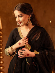 Asheera Black Gota Work Cotton Sharara Set