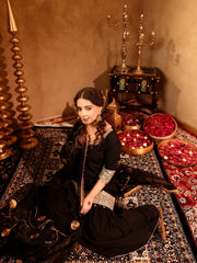 Asheera Black Gota Work Cotton Sharara Set