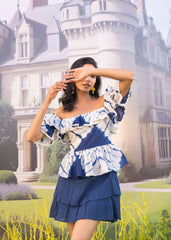 Asheera Blue Tie Dye Top with Short Skirt