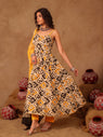Aayana Geometric Chakra Hand Block Print Cotton Anarkali Set