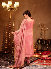 Ihita Pink Silk Hand Embroidery Suit Set