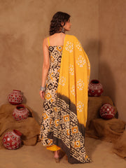 Aayana Geometric Chakra Hand Block Print Cotton Anarkali Set