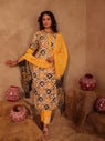 Ivory & Mustard Batik Hand Block Print Cotton Kurta Set