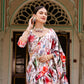 Jasika Floral Print Satin Silk Draped Saree with blouse