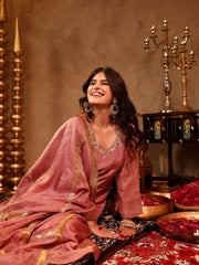 Ihita Pink Silk Hand Embroidery Suit Set