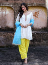 Mishri White Georgette Embroidered Farsi Suit Set