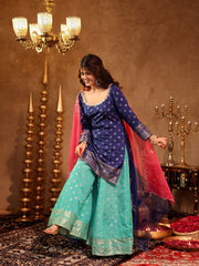 Shivanya Blue Silk Sharara Set