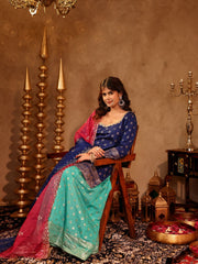 Shivanya Blue Silk Sharara Set