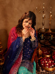 Shivanya Blue Silk Sharara Set