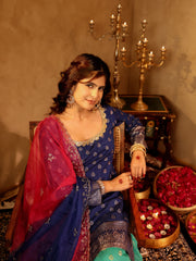 Shivanya Blue Silk Sharara Set