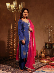 Noor-e-Nazakat Blue Hand Embroidery Suit Set