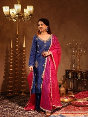 Noor-e-Nazakat Blue Hand Embroidery Suit Set