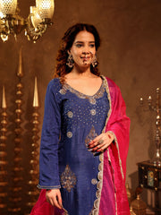 Noor-e-Nazakat Blue Hand Embroidery Suit Set