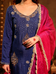 Noor-e-Nazakat Blue Hand Embroidery Suit Set