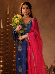 Noor-e-Nazakat Blue Hand Embroidery Suit Set