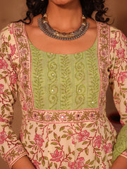Gulbahar Hand Block Print Cotton Anarkali Set