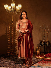 Aishwarya Tissue Hand Embroidered Anarkali Suit Set