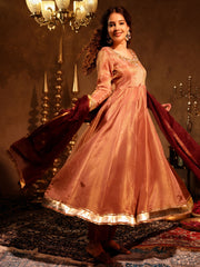 Aishwarya Tissue Hand Embroidered Anarkali Suit Set