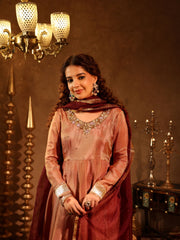 Aishwarya Tissue Hand Embroidered Anarkali Suit Set
