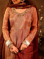 Aishwarya Tissue Hand Embroidered Anarkali Suit Set