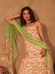 Saloni Floral Hand Block Print Cotton Kurta Set
