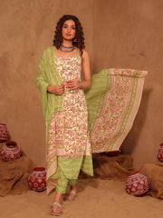 Saloni Floral Hand Block Print Cotton Kurta Set