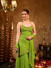 Heeriye Green Zardozi Sharara Set