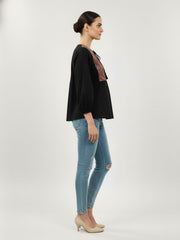 Black Cotton Ajrak Top