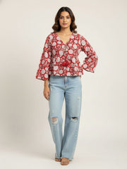 Red Hand block Top