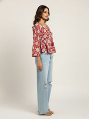 Red Hand block Top