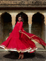 Kumkum Mul Chanderi Gota Work Anarkali Set