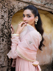 Beige Mul Chanderi Gota Work Anarkali Set