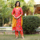 Neera Orange Maslin Hand Embroidered Suit Set