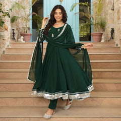 Asheera Georgette Green Gota Hand Work Anarkali Suit Set