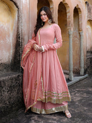Sunaina Mul Chanderi Gota Work Anarkali Set