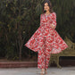 Daisy Red Floral Maslin Co Ord Set