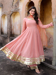 Sunaina Mul Chanderi Gota Work Anarkali Set