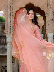 Sunaina Mul Chanderi Gota Work Anarkali Set