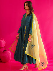 Kashvi Pure Cotton Embroidered Anarkali Suit Set