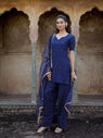 Tara Navy Blue Hand Embroidered Farsi Set