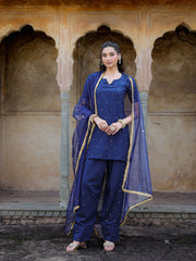 Tara Navy Blue Hand Embroidered Farsi Set