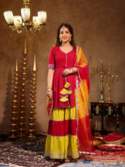 Shivika Hot Pink Cotton Sharara Set
