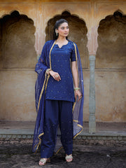 Tara Navy Blue Hand Embroidered Farsi Set