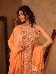 Vidha Jaal Floral Hand Block Print Cotton Kurta
