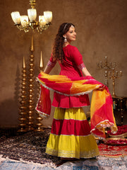 Shivika Hot Pink Cotton Sharara Set